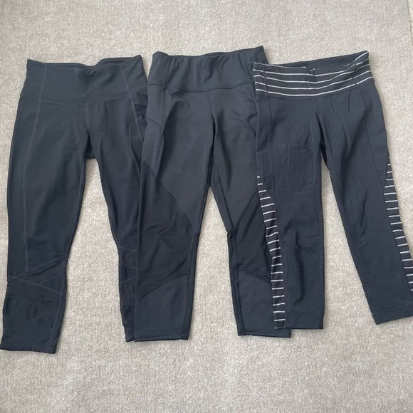 Athleta Pants - Athleta Leggings Womens XS Black Crop 3 Pair Lot Capri Yoga Pants Workout Active